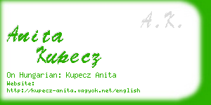 anita kupecz business card